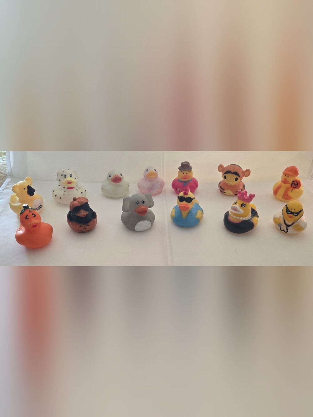 Lot of 13 Rubber Duck Bath Toys Mixed Brands Animal Character Ducks Assorted
